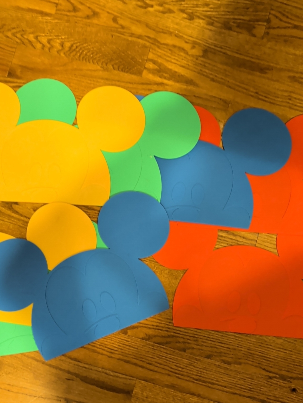 Disney Colorful Mickey Placemats - Blue, Green, Yellow, Orange- Set Of 8